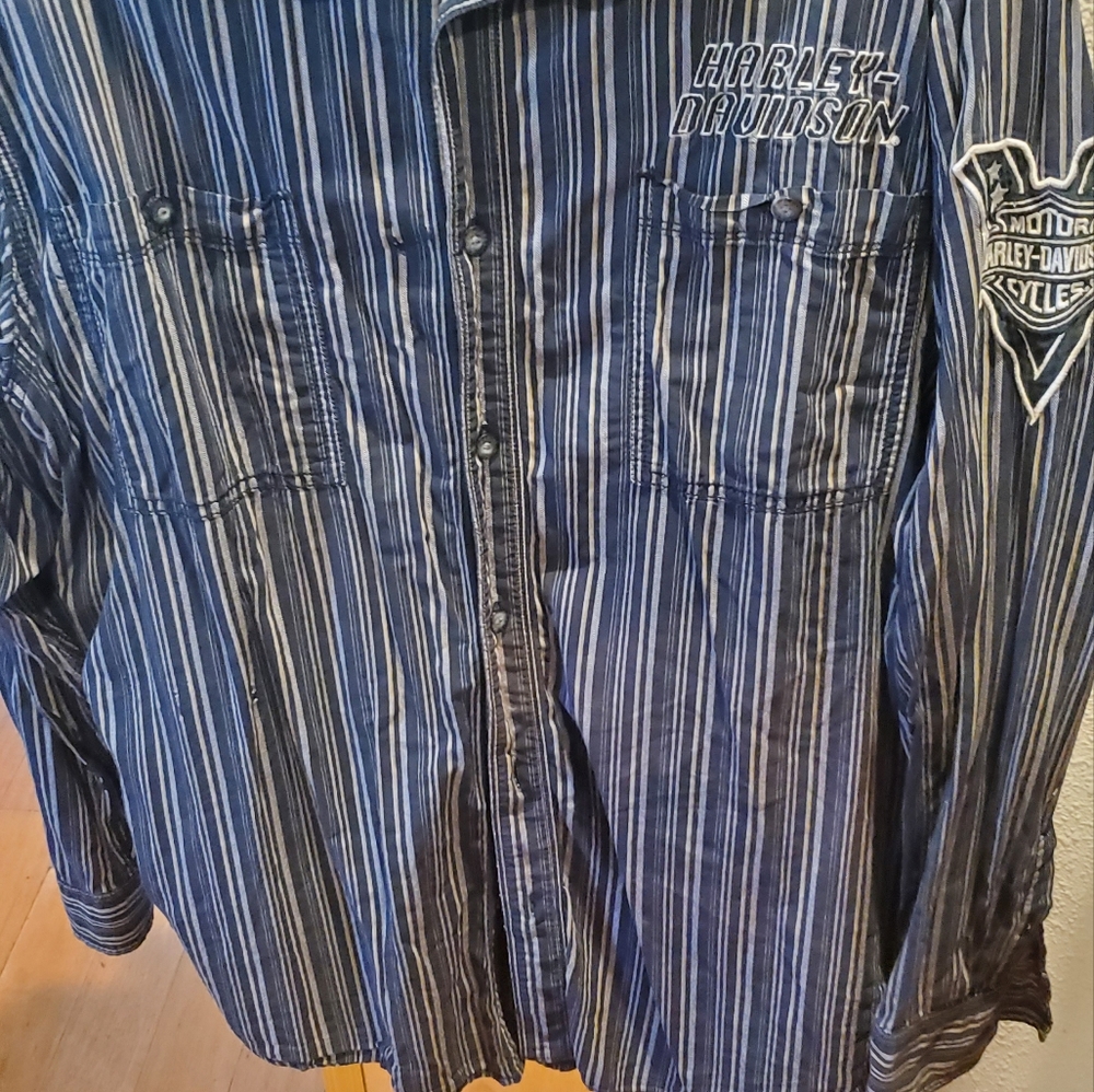 HARLEY DAVIDSON OFFICIAL VINTAGE LS BD SHIRT SX 2XL